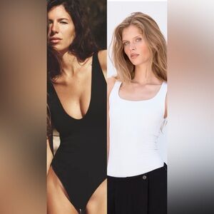 BUNDLE Zara White Tank and V-Neck Bodysuit